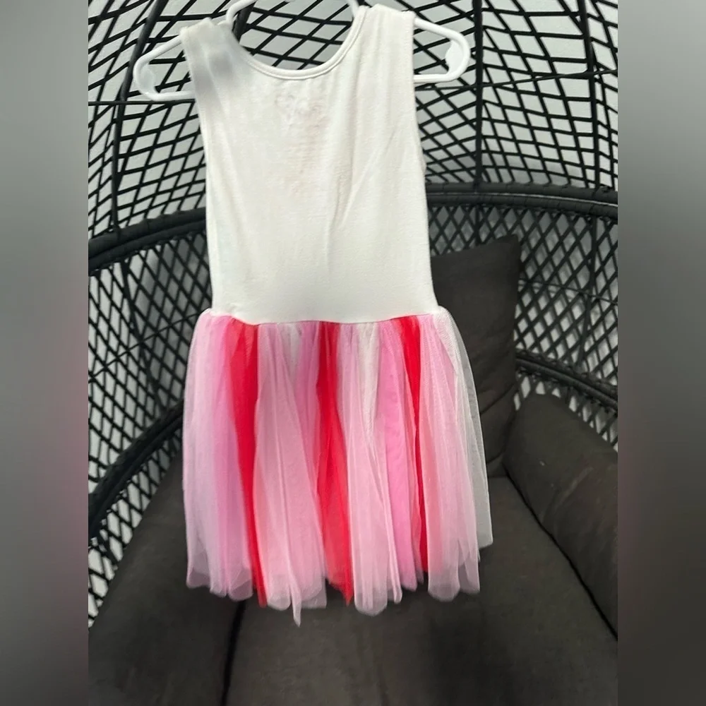 JoJo Siwa Kids Girls Sleeveless Tulle Dress Hearts Pink Red Size 4/5